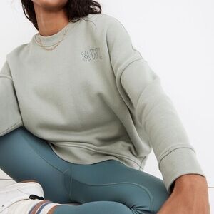 Madewell Betterberry Embroidered Crew Neck in Frosted Willow